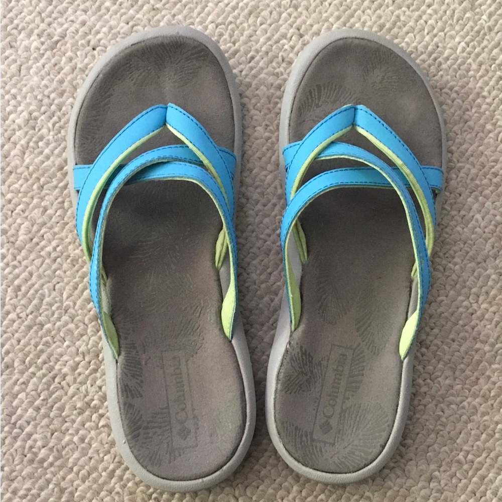Columbia Blue and Green Sporty Sandals